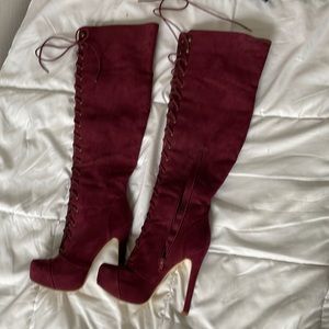 JustFab heeled boots, size 8.5